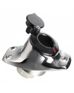 Basetta angolata a incasso inox cappuccio nero